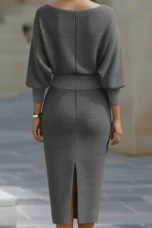 Arthémise | Cowl Neck Batwing Midi Dress