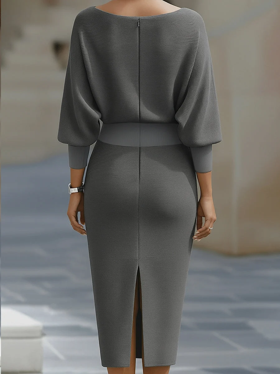 Arthémise | Cowl Neck Batwing Midi Dress