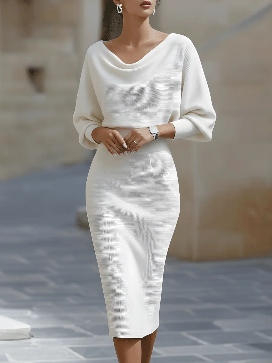 Arthémise | Cowl Neck Batwing Midi Dress