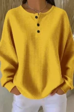 Toinette | Waffle Knit Henley Top