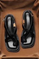 Fidelia | Italian Leather Crossed Sandals