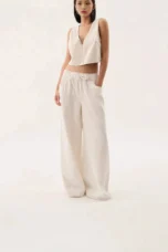 Mariange | Drawstring Wide Leg Denim Jeans