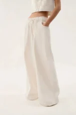 Mariange | Drawstring Wide Leg Denim Jeans