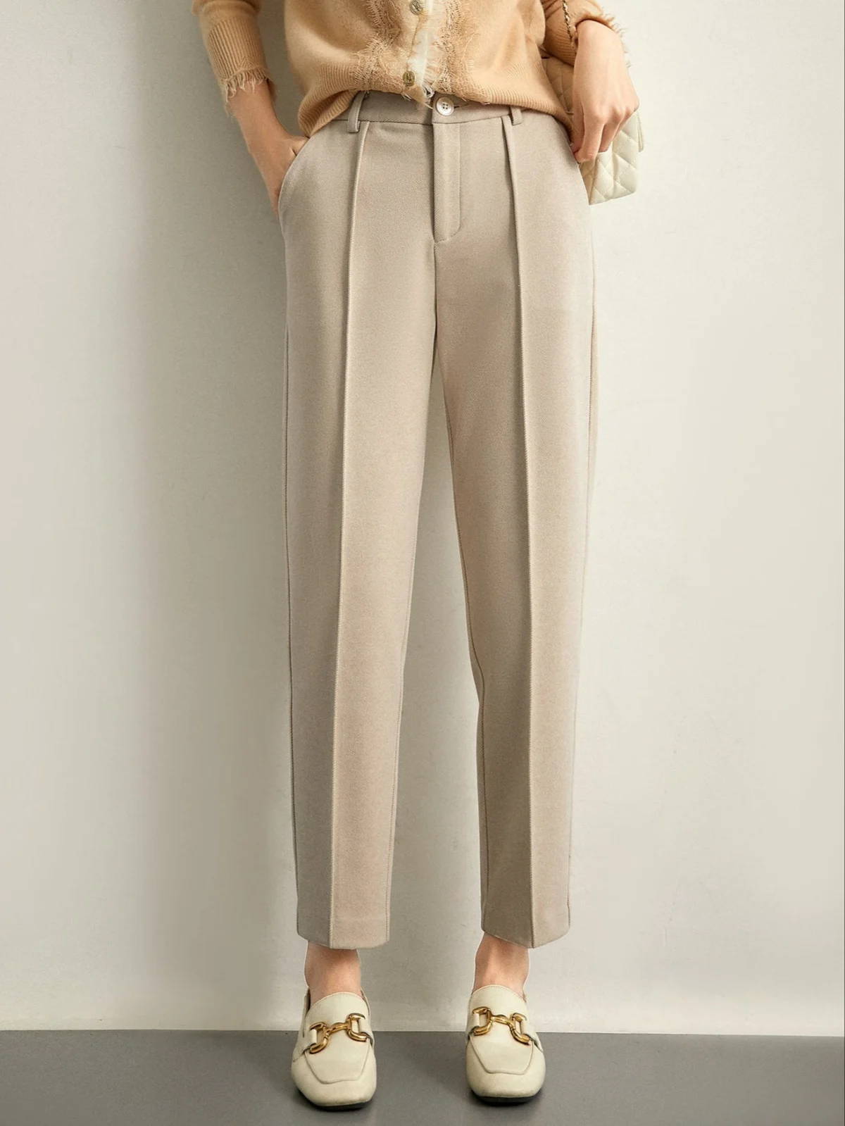 Pascaline | Wool Blend Tapered Trousers