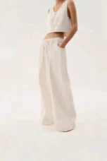 Mariange | Drawstring Wide Leg Denim Jeans