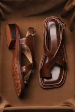 Fidelia | Italian Leather Crossed Sandals
