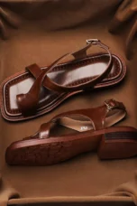 Fidelia | Italian Leather Crossed Sandals