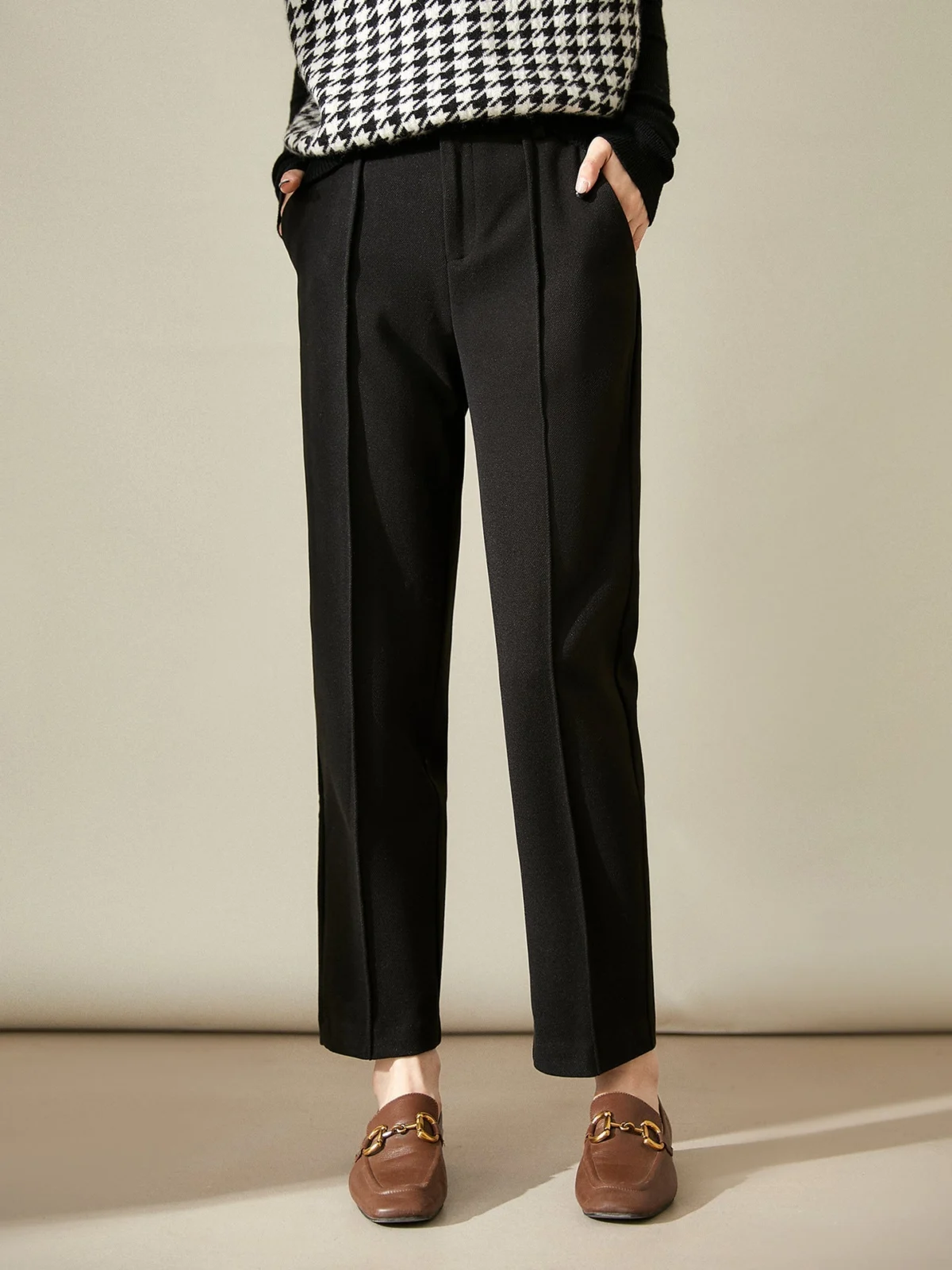 Pascaline | Wool Blend Tapered Trousers