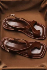 Fidelia | Italian Leather Crossed Sandals