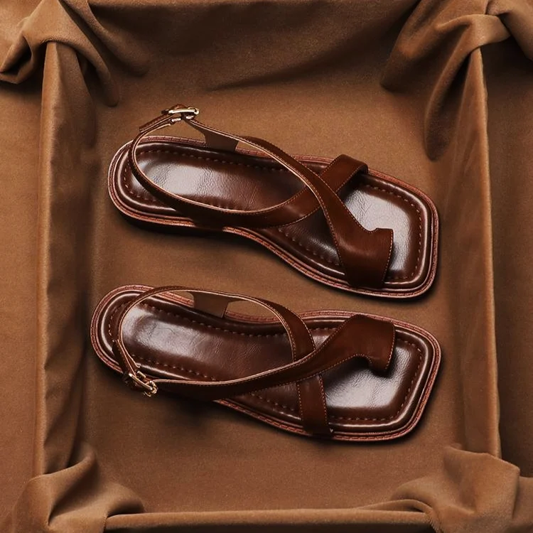 Fidelia | Italian Leather Crossed Sandals