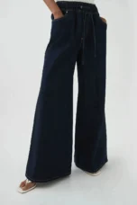 Mariange | Drawstring Wide Leg Denim Jeans