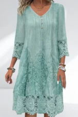 Miriam | Lined Scalloped Lace Midi Dress