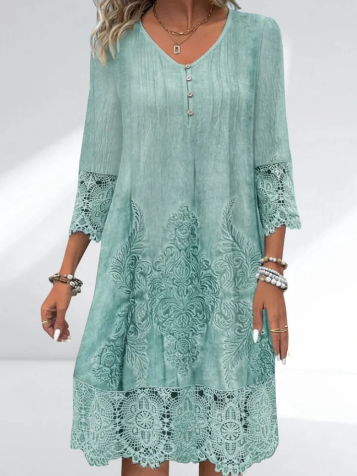 Miriam | Lined Scalloped Lace Midi Dress
