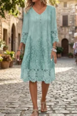Miriam | Lined Scalloped Lace Midi Dress