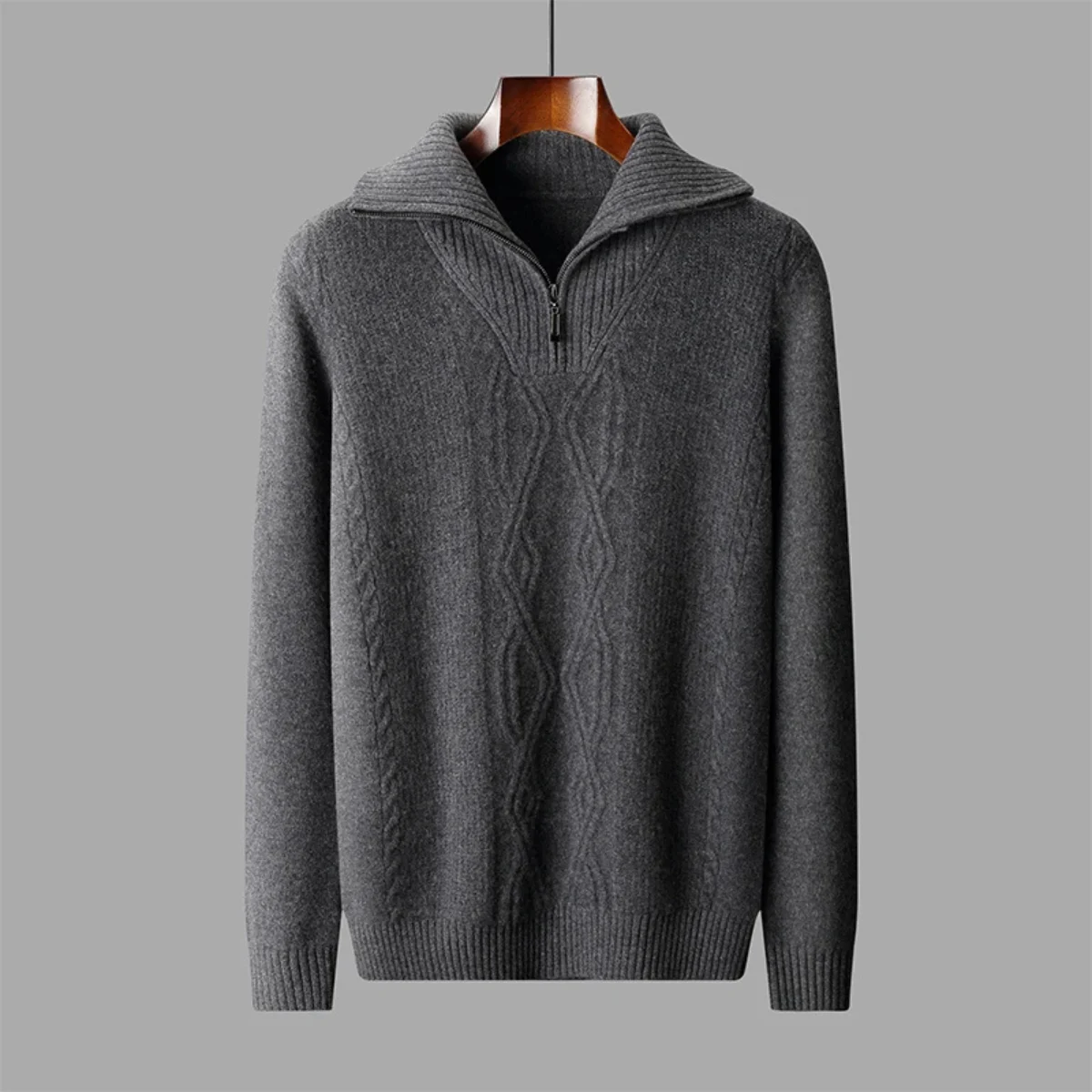 Jean-Baptiste | Cable Knit Half Zip Sweater