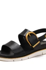 Valeria | Cross Strap Gold Buckle Sandals