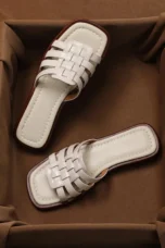 Andreanne | Hand Woven Square Toe Slides