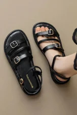Mabel | Triple Buckle Leather Sandals