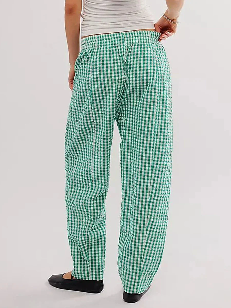 Hilda | Checked Elastic Waist Trousers