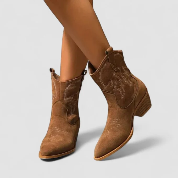 Lillian | Cushioned Suede Western Boots