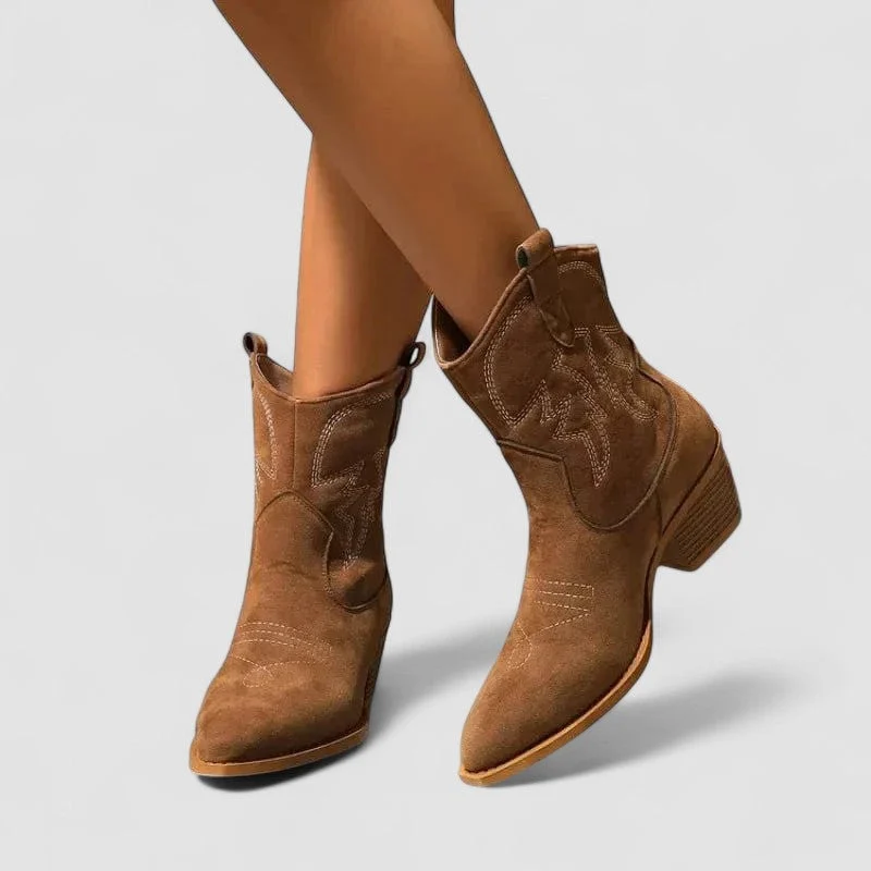 Lillian | Cushioned Suede Western Boots