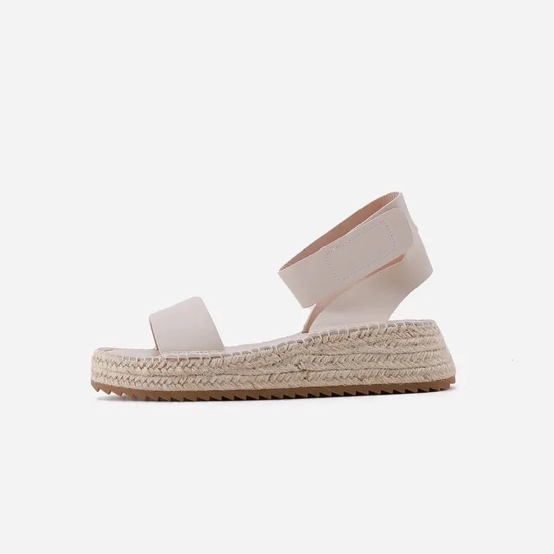 Zulma | Leather Strap Platform Espadrilles