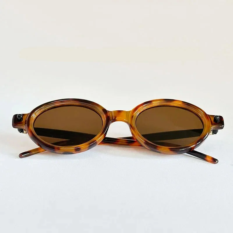 Oval Sunglasses, Brown Tinted Lens