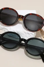 Round Acetate Sunglasses, Gradient Tint