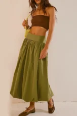 Sybil | Gathered Balloon Hem Skirt