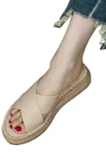 Antonine | Woven Leather Platform Slides