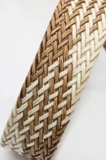 Woven Stretch Belt, Hooked Gold Buckle