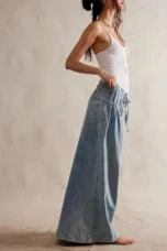 Lucia | Cotton Chambray Wide Leg Pants
