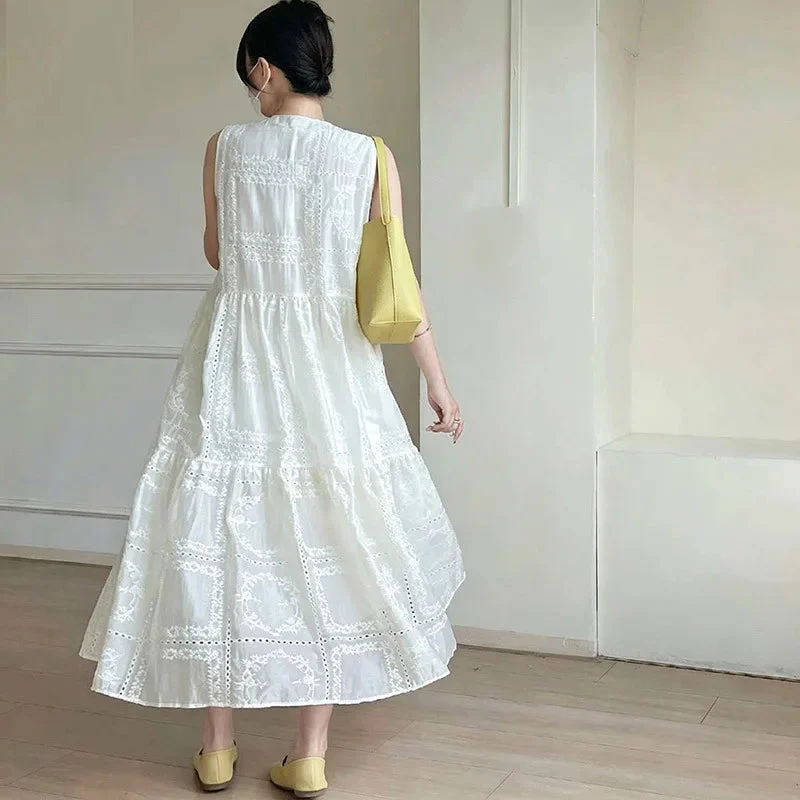 Séraphie | Open Knit Cotton Maxi Dress