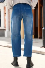 Sylviane | Structured Denim Barrel Leg Jeans