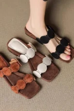 Rosella | Croc Embossed Suede Mules