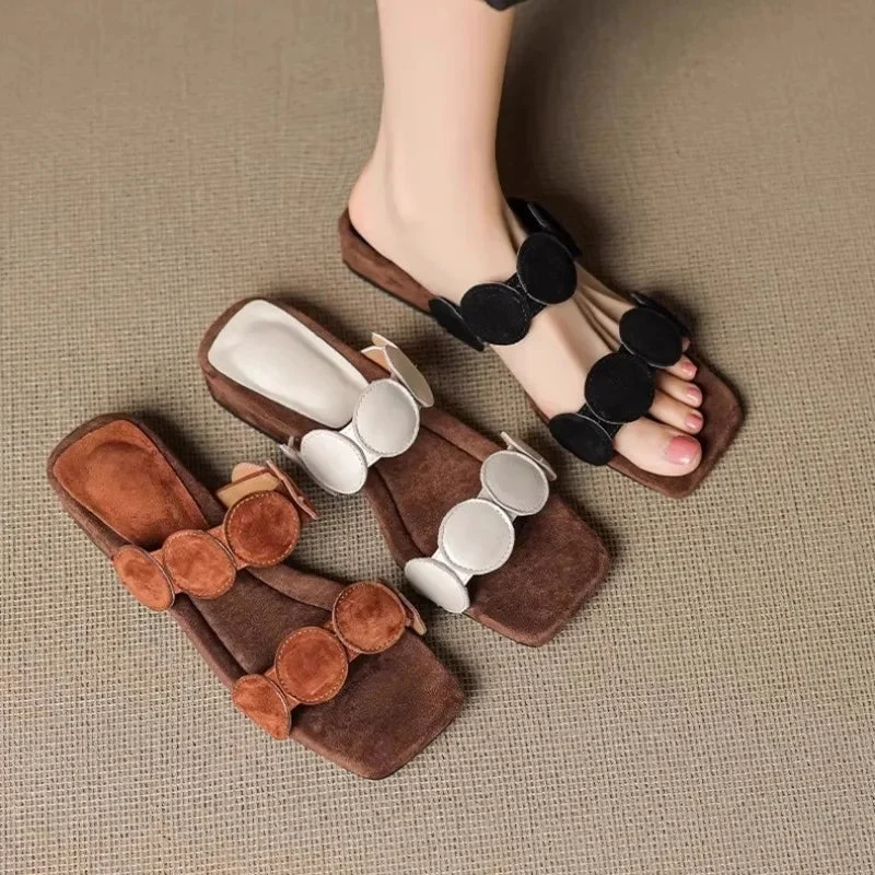 Rosella | Croc Embossed Suede Mules
