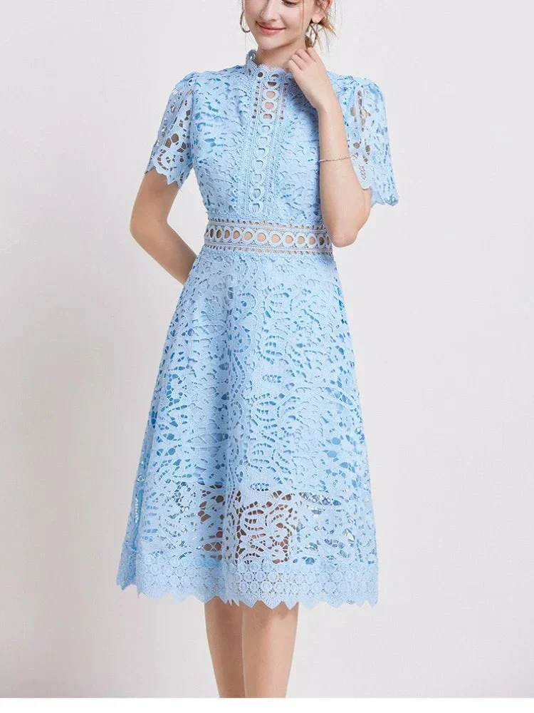Méline | Cutwork Lace Midi Dress
