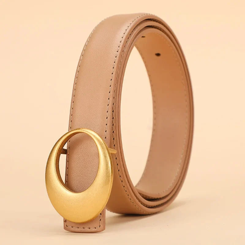 Full Grain Leather Crescent Buckle Belt