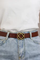 Suede Knot Buckle Belt, 2.8 cm Wide