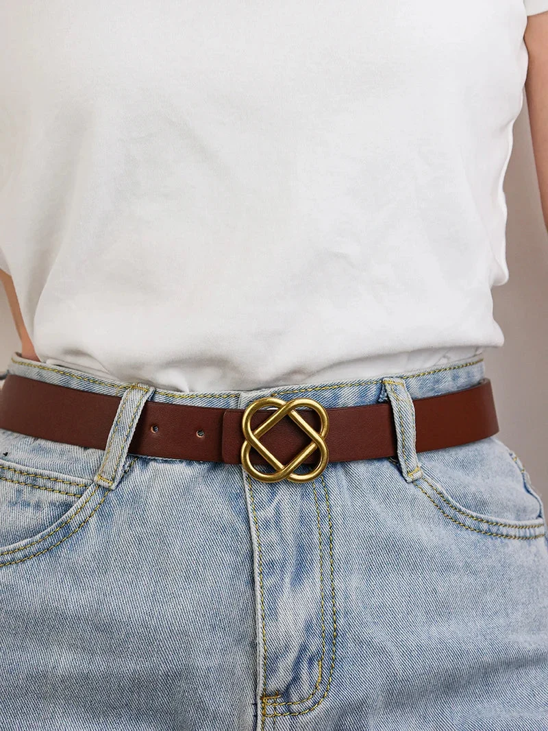 Suede Knot Buckle Belt, 2.8 cm Wide