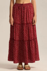 Vivian | 100% Cotton Drawstring Maxi Skirt