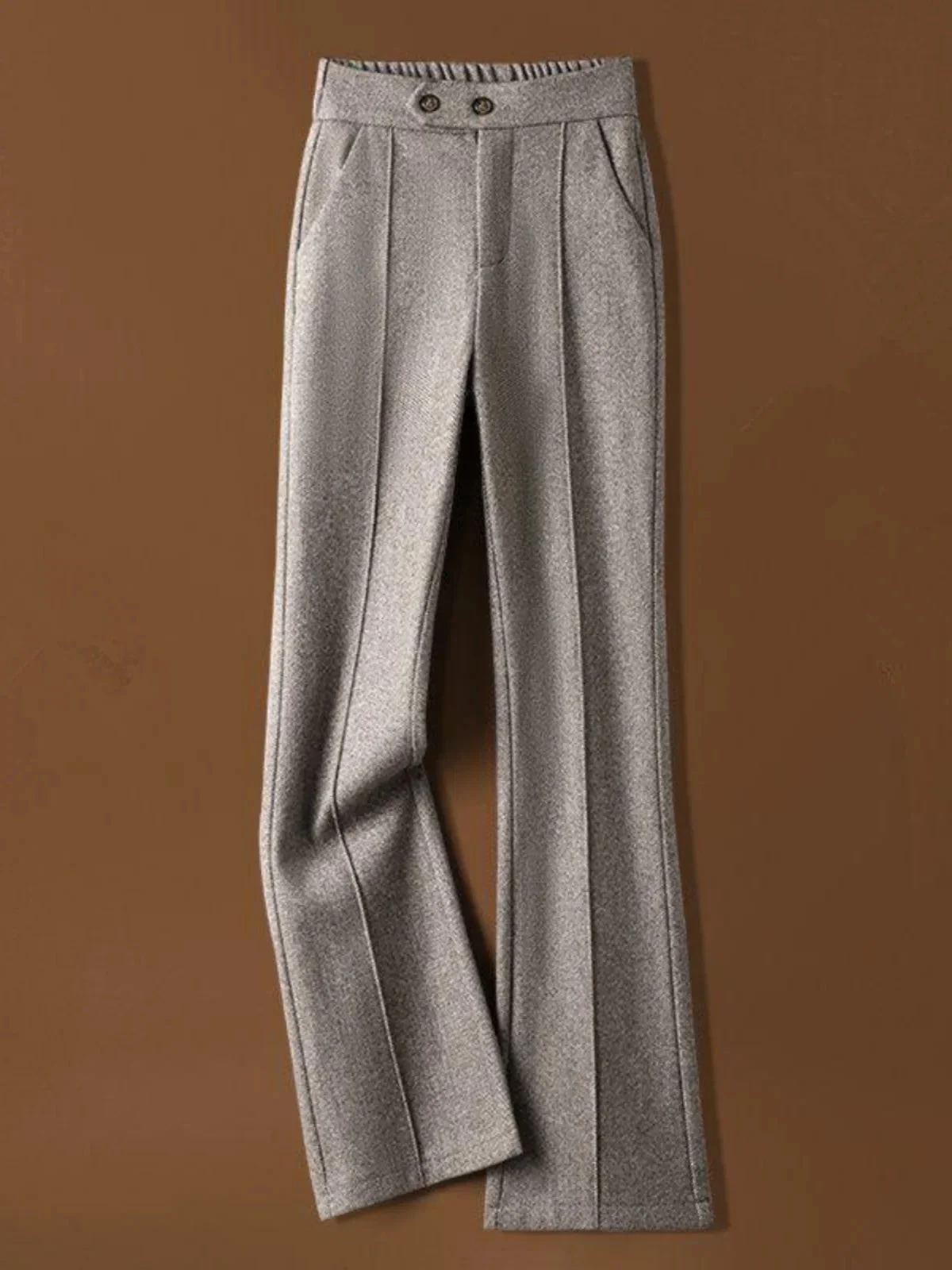 Capucine | Wool Blend Pleated Flare Trousers