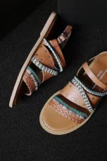 Isaline | Braided Cowhide Flat Sandals