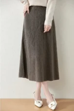 Olympia | Merino Wool Knit A-Line Skirt