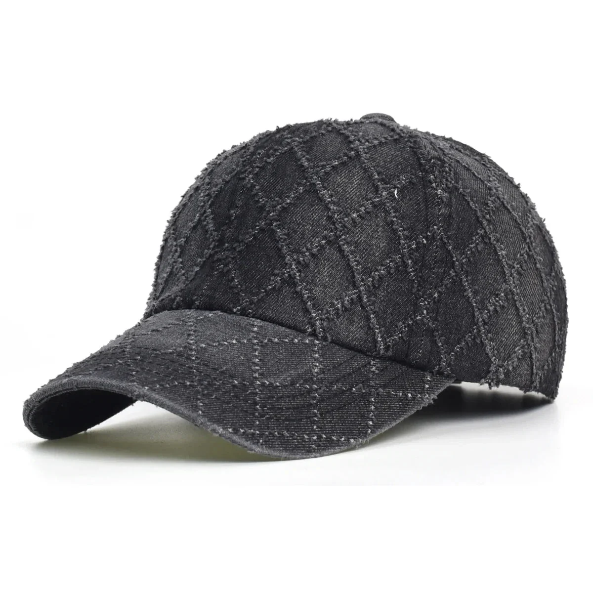 Diamond Stitch Denim Cap