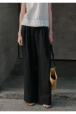 Valentina | Deep Pleated Linen Blend Pants