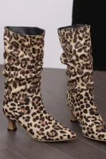 Agathe | Mid-Calf Slip-On Heel Boots