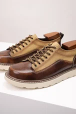 Célestin | Leather Canvas Lace-Up Sneakers