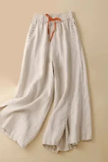 Odilia | Cotton Linen Drawstring Trousers