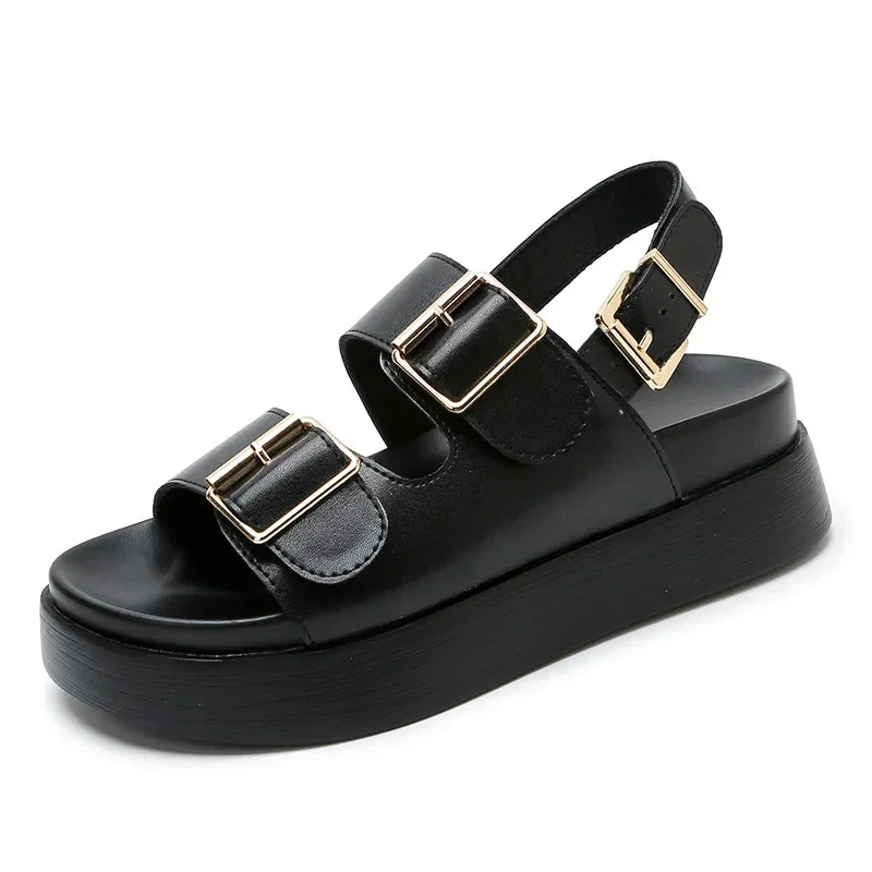 Cesarine | Double Buckle Platform Sandals
